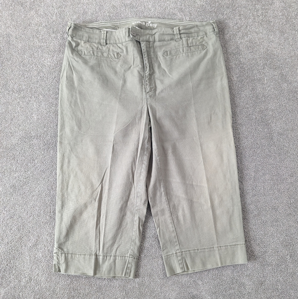 Cotton Ginny Women's Cropped Jeans Size 22 Forest Green Denim Pants